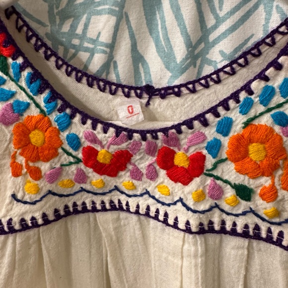 Other - Beautiful Otomi Hand-Embroidered Gauze Top for Baby Girl